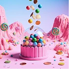 SugarRush cake bonus symbol with candies