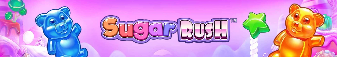 SugarRush λογότυπο με πολύχρωμα γλυκά