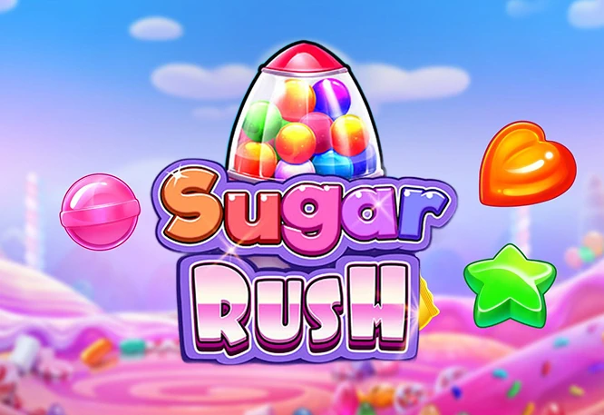 SugarRush λογότυπο σε ροζ φόντο