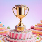 SugarRush golden trophy surrounded by sweets