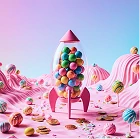 SugarRush γλυκός κόσμος με πύραυλο και καραμέλες